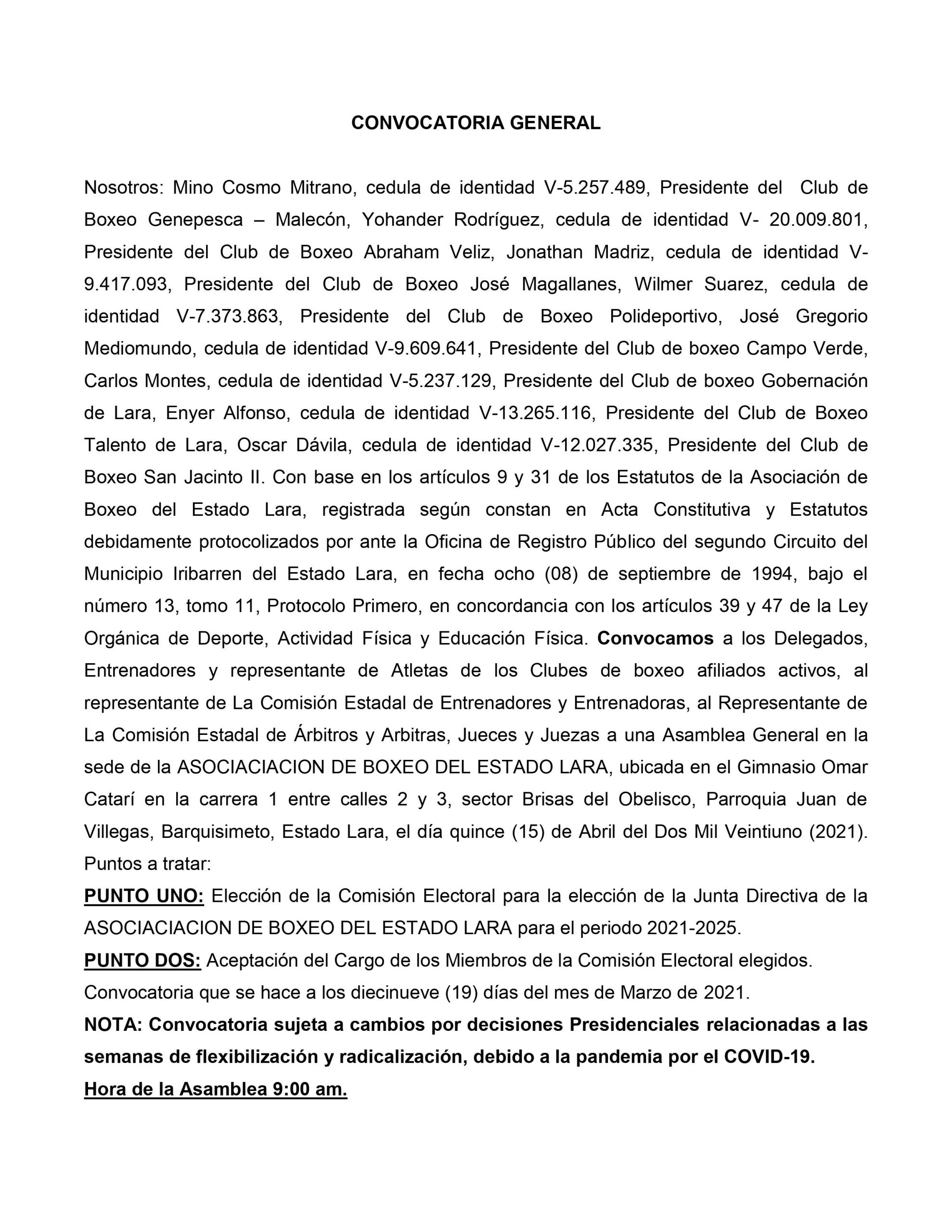 Convocatoria