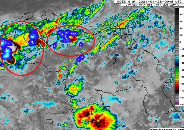 Inameh pronostica lluvias con nubosidad y descargas eléctricas