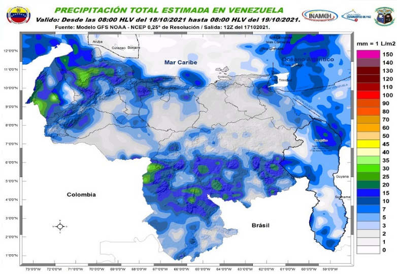 Inameh prevé que continúen las lluvias en el país