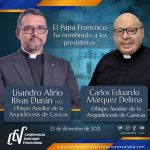 El papa Francisco nombró dos obispos auxiliares para la Arquidiócesis de Caracas