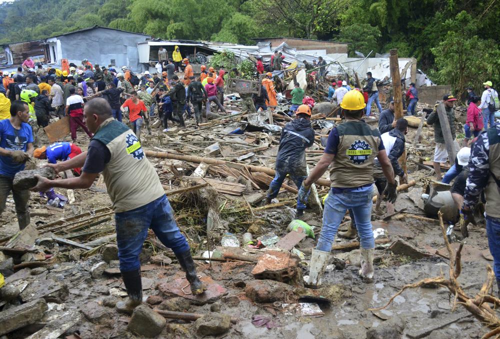 Al menos 14 muertos por deslizamiento de tierra en Colombia