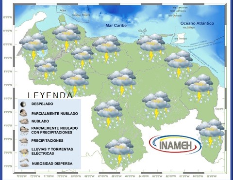 Inameh: lluvias continuarán este 29-Abr