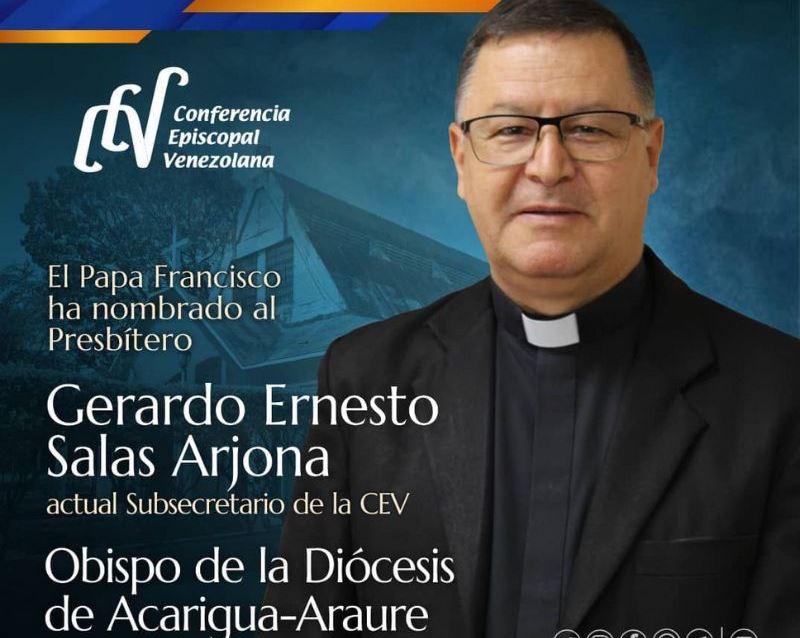 Papa Francisco designa al padre Gerardo Salas como obispo de la Diócesis de Acarigua-Araure