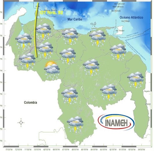 Prevén lluvias en gran parte del país en las próximas 24 horas