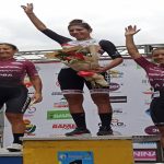 Podio femenino de Vuelta Ciclista a Venezuela