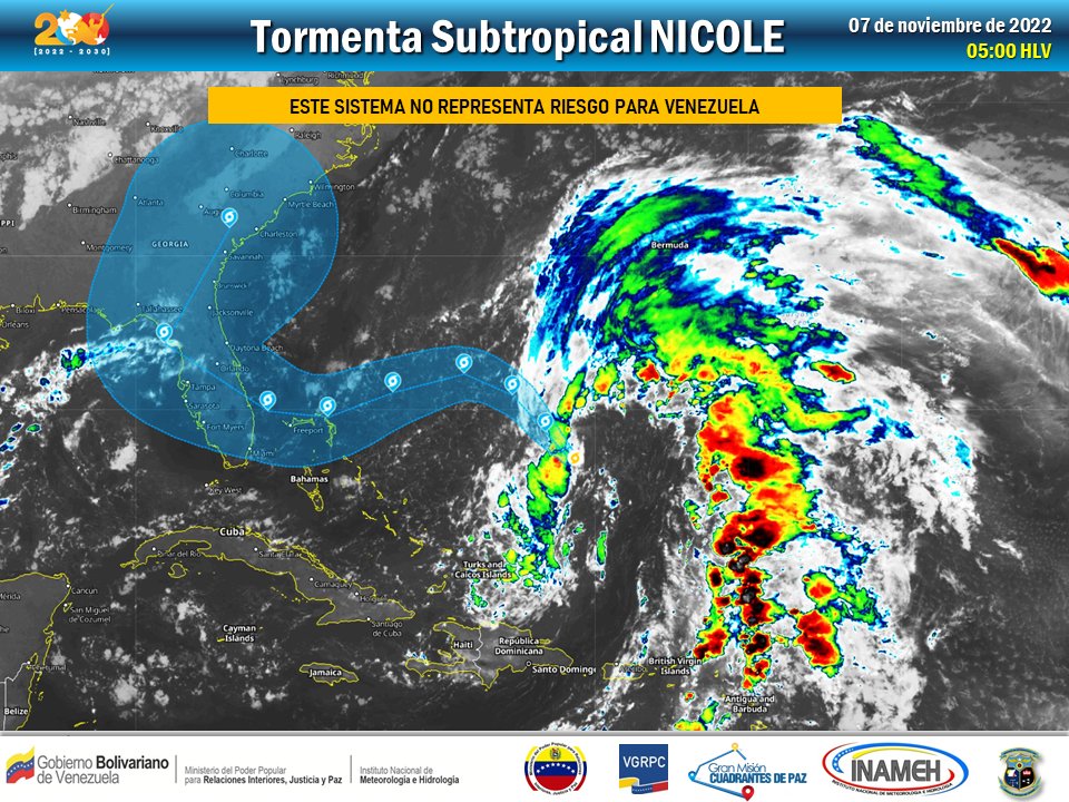 Inameh: formación de tormenta “Nicole” no representa riesgo para Venezuela