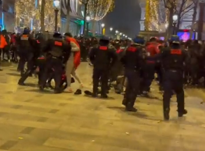 Disturbios en París tras el pase de Marruecos a semifinales deja 42 detenidos