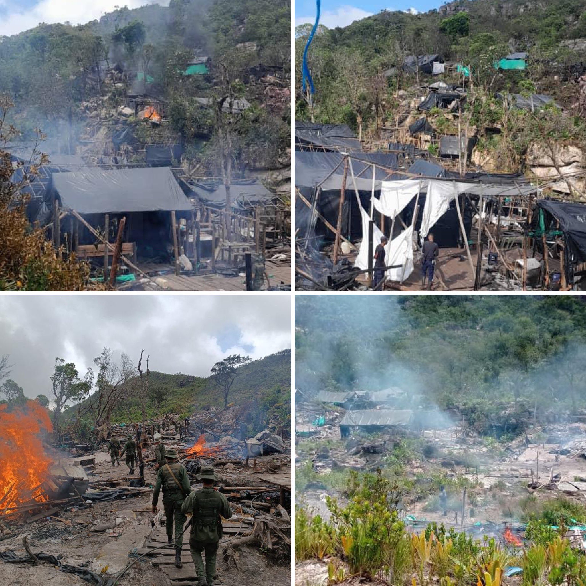 Militares destruyen ocho minas ilegales en un parque de la Amazonía venezolana