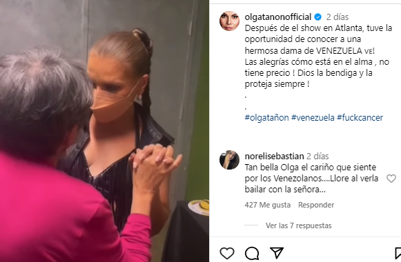 El emotivo encuentro de Olga Tañón con una fan venezolana