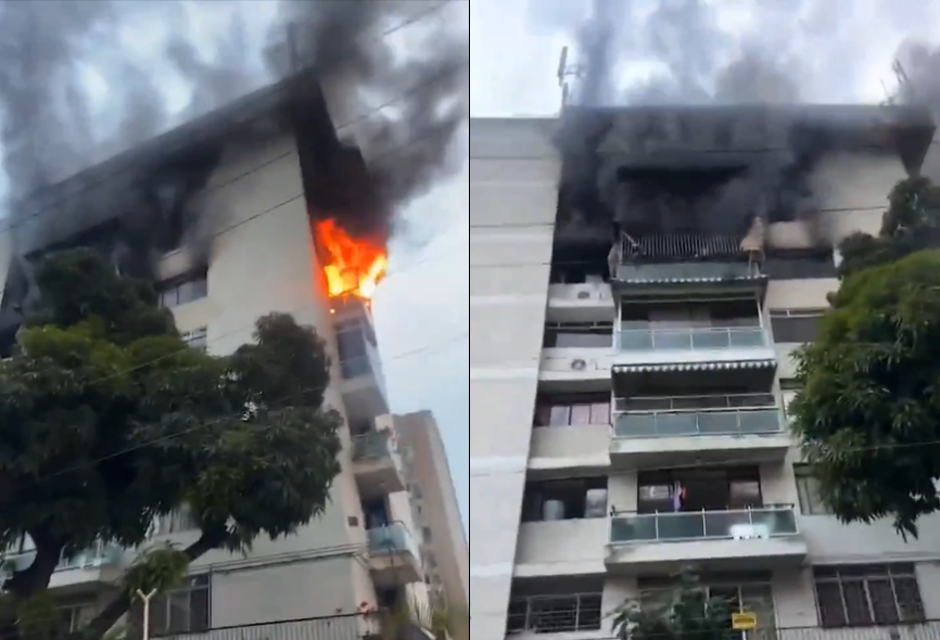 Miranda | Al menos un fallecido en incendio de gran magnitud en apartamento en Los Palos Grandes