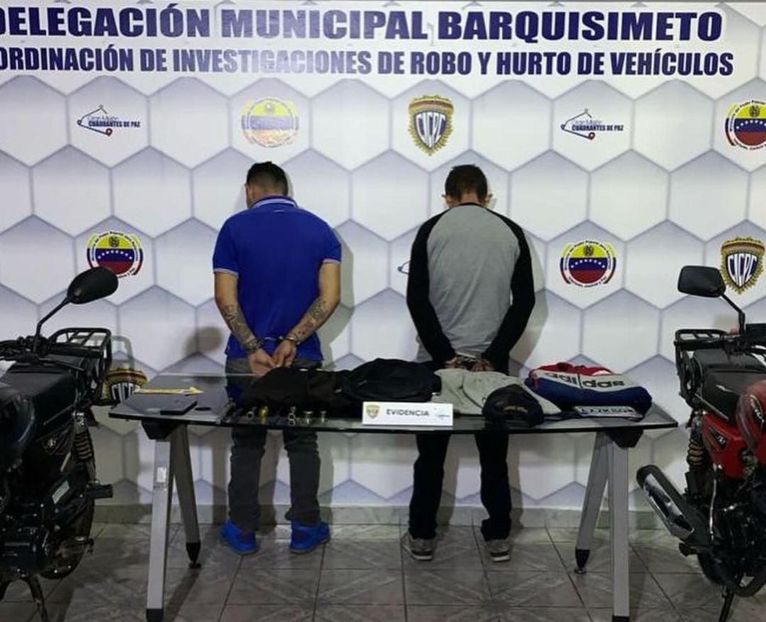 Cicpc captura a delincuentes que hurtaban motocicletas en Barquisimeto