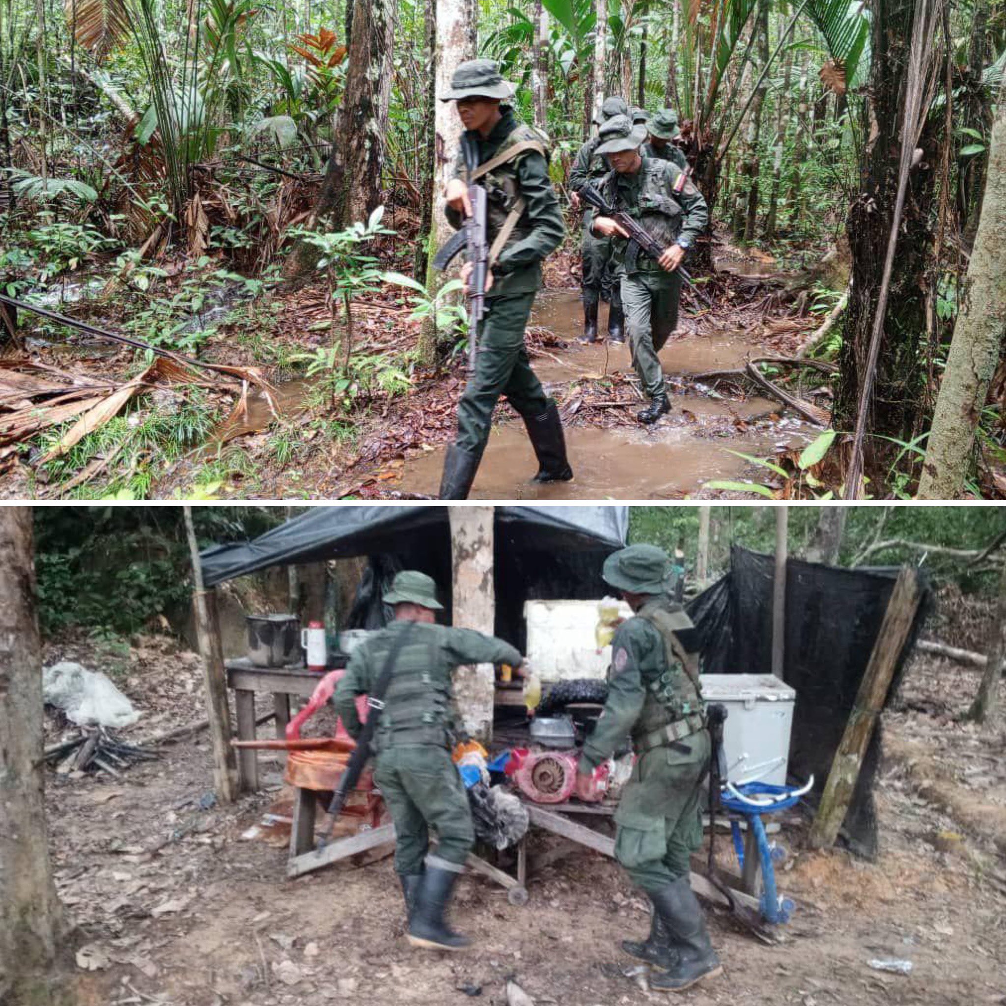 FANB desmantela campamentos de minería ilegal en Amazonas