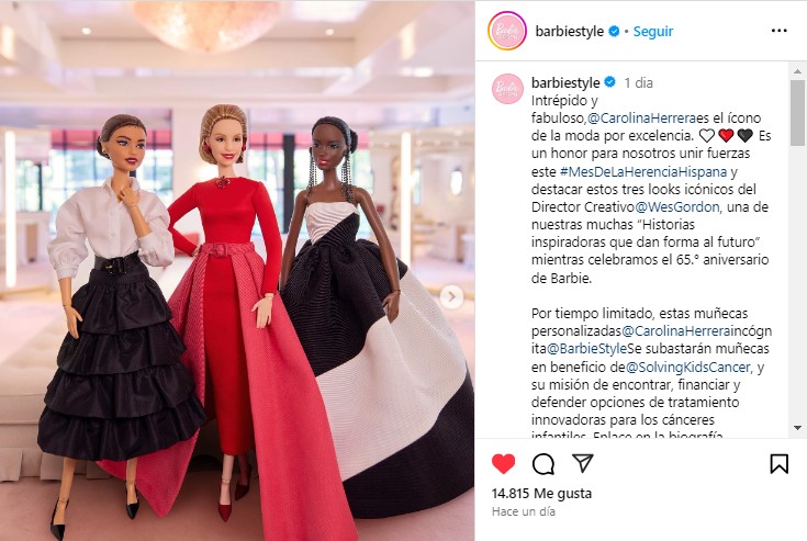 Barbie rinde homenaje a Carolina Herrera con sus elegantes diseños