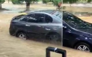 Fuertes lluvias dejan calles inundadas en Cabudare, estado Lara, este 09-Nov