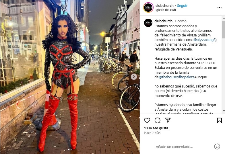 Investigan asesinato de "drag queen" venezolana refugiada en Países Bajos