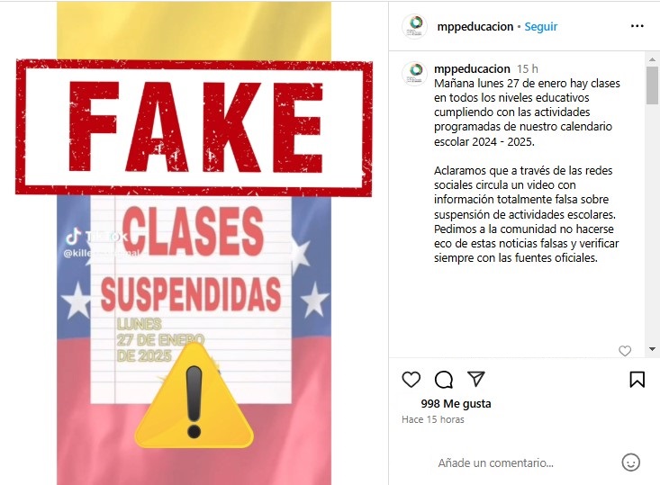 Ministerio de Educación desmiente rumores sobre suspensión de clases