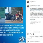 MP investiga a una persona por permitir a un niño conducir una moto en una autopista