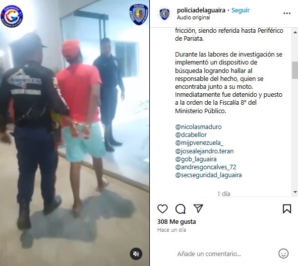 Detienen a "motopiruetas" por arrollar a tres niños y darse a la fuga en La Guaira