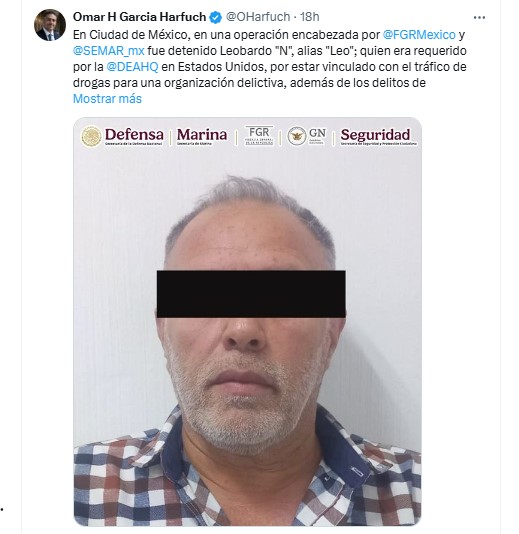 Detienen en México a narcotraficante ligado al cartel de Sinaloa y buscado por EE. UU.